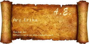 Arz Erika névjegykártya